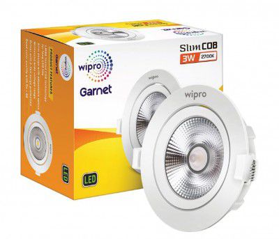 Wipro Garnet 3 W Slim COB Downlight for False Ceiling | Pack of 1 — Amazon offer on OfferLelo
