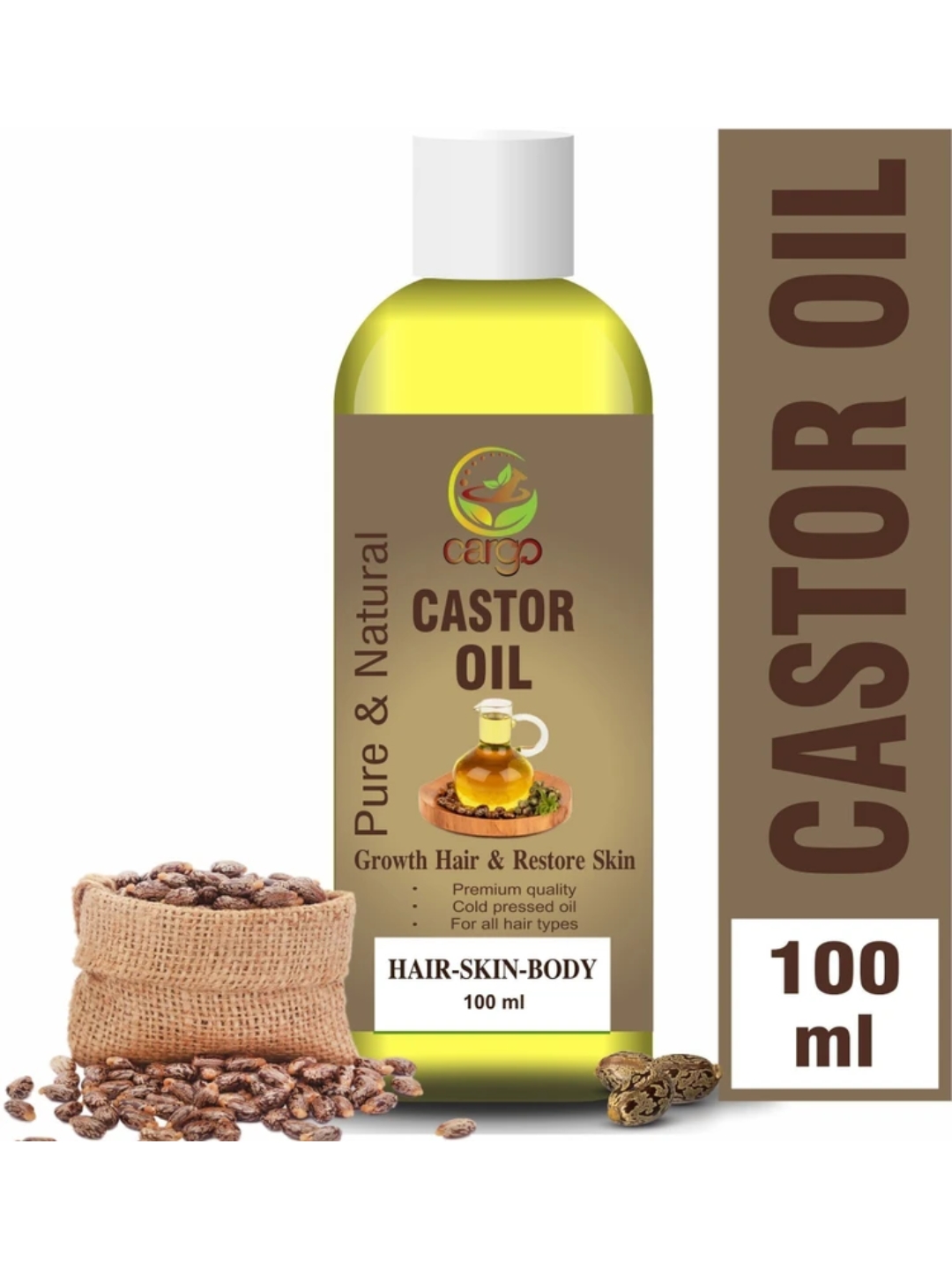 Cargo cold pressed castor oil for skin and hair 