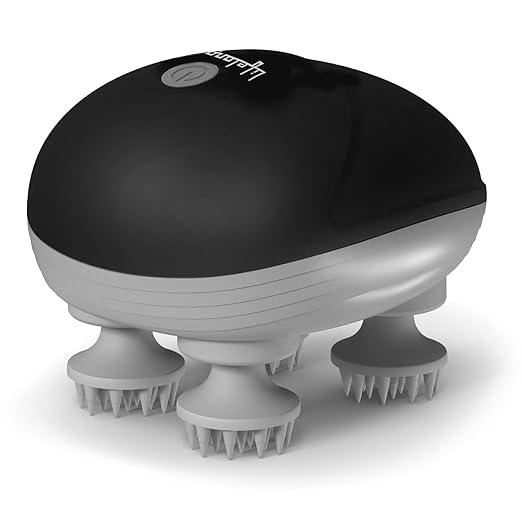 Lifelong Rechargeable Electric Head & Scalp Kneading Massager, 4 Speed Modes, Handheld Portable Head Massager for Hair Growth, Deep Clean and Stress Relieving, (LLM603, Black) — Amazon offer on OfferLelo