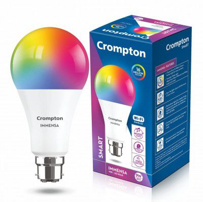  Click to see full view Product Image Product Image Product Image Product Image Product Image  Ask Rufus  Can it be controlled with a smartphone?   Does it need a hub?   What colours does it produce?   Ask something else Crompton 9-Watt B22 WiFi Smart LED Bulb Compatible with Amazon Alexa and Google Assistant (Immensa Music Sync B22, Pack of 1) — Amazon offer on OfferLelo
