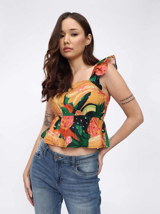 glitchez Abstract Printed top — Myntra offer on OfferLelo